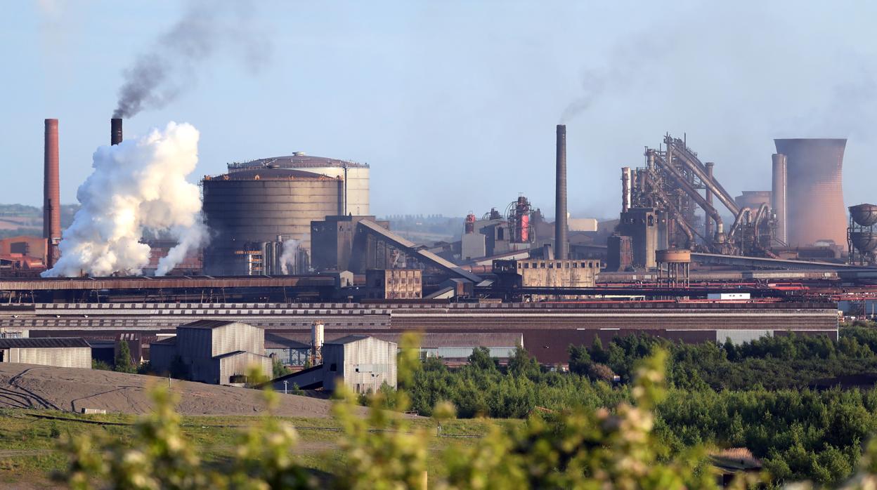 Una fábrica de British Steel en Scunthorpe, al norte de Inglaterra