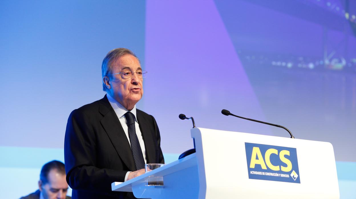 El presidente de ACS, Florentino Pérez, en una junta de accionistas