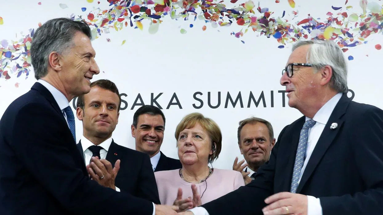 Varios líderes europeos junto al presidente argentino Mauricio Macri