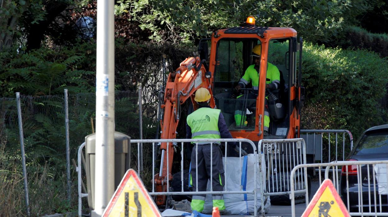 Obreros de una empresa constructora