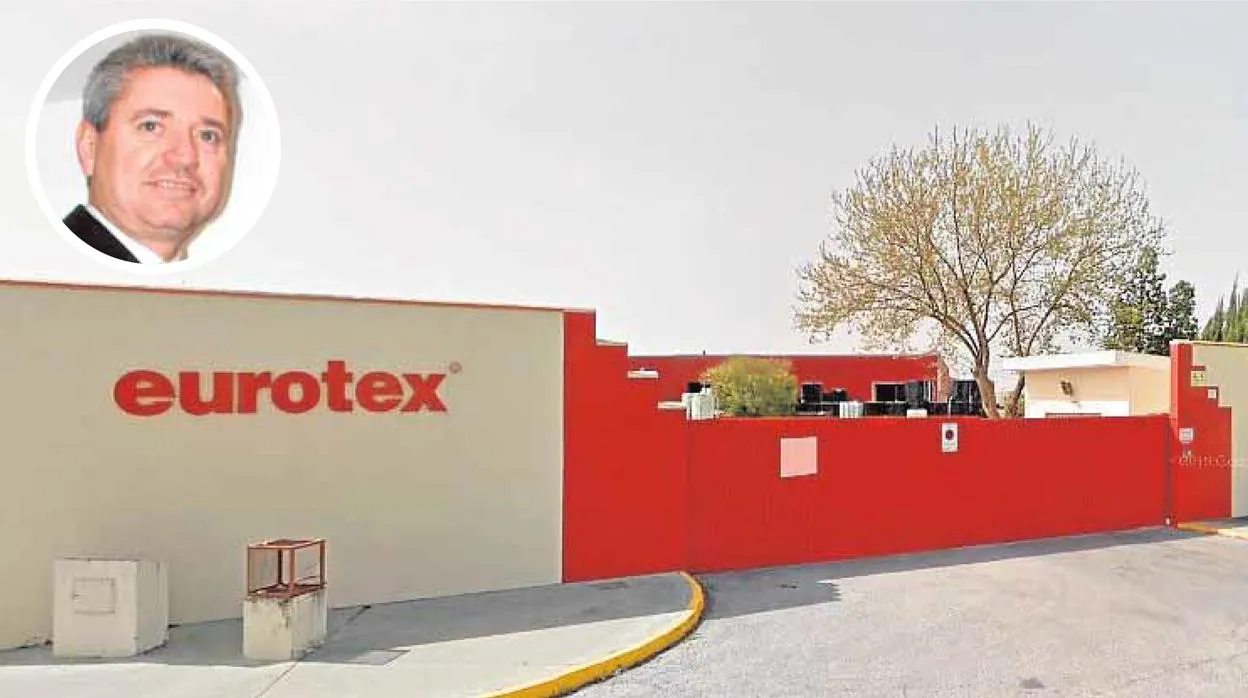 Fábrica de Pinturas Eurotex en El Viso del Alcor (Sevilla) y Cándido Rubio, funador del grupo empresarial