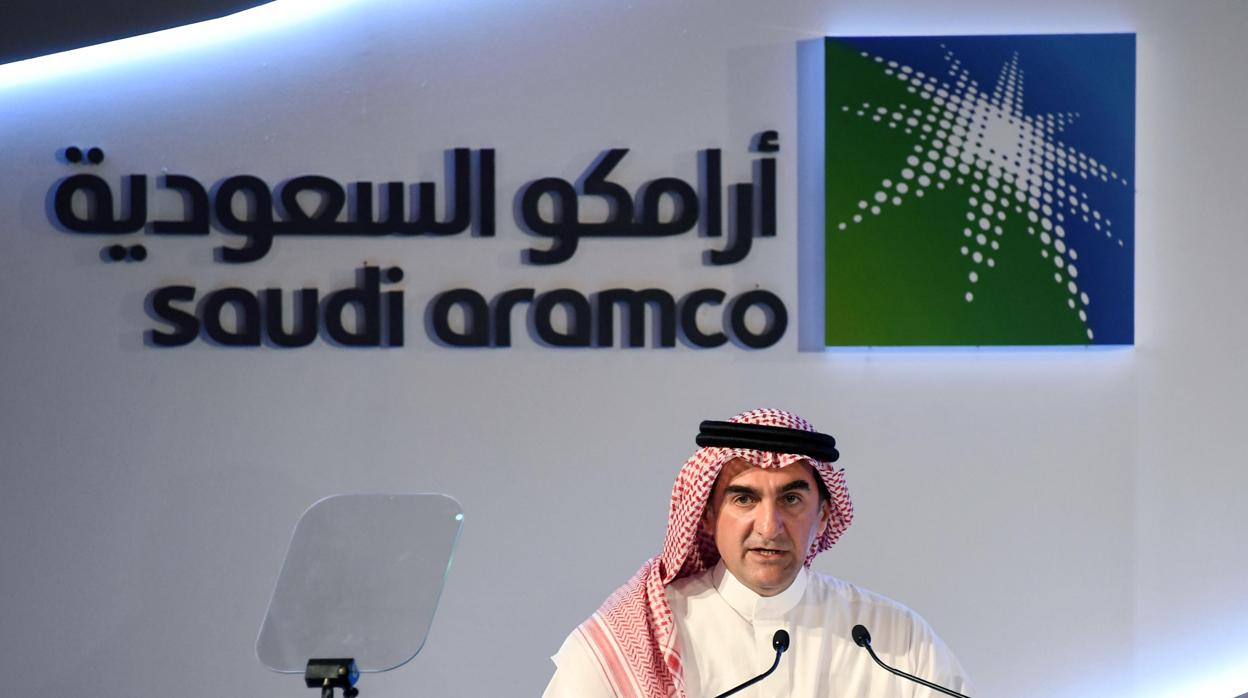 El presidente del consejo de dirección de Aramco, Yaser al Rumayan, hoy