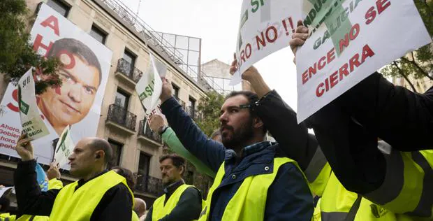 Trabajadores de Ence defienden en Madrid la viabilidad de la planta de Pontevedra