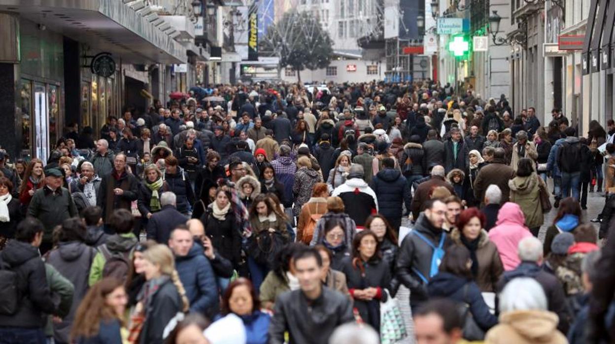 Compras navideñas en el centro de Madrid