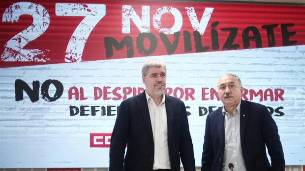 Los sindicatos convocan movilizaciones para el próximo 27 de noviembre contra el «despido por enfermar»