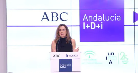 María Jesús Pereira, jefa de Economía de ABC de Sevilla, en la presentación de contenidos del Especial I+D+i de ABC de Andalucía