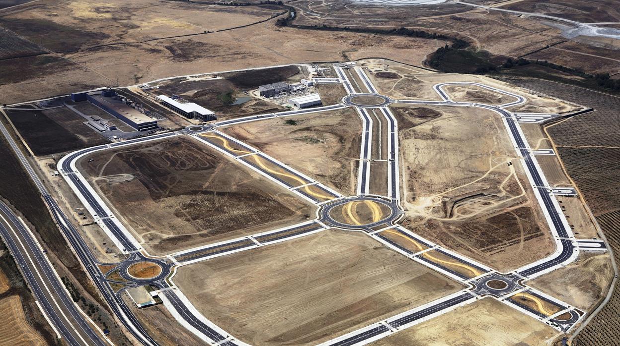 Vista área del polígono industrial El Esparragal, en la localidad sevillana de Guillena, donde Grupo MAS levantará una gran plataforma logística