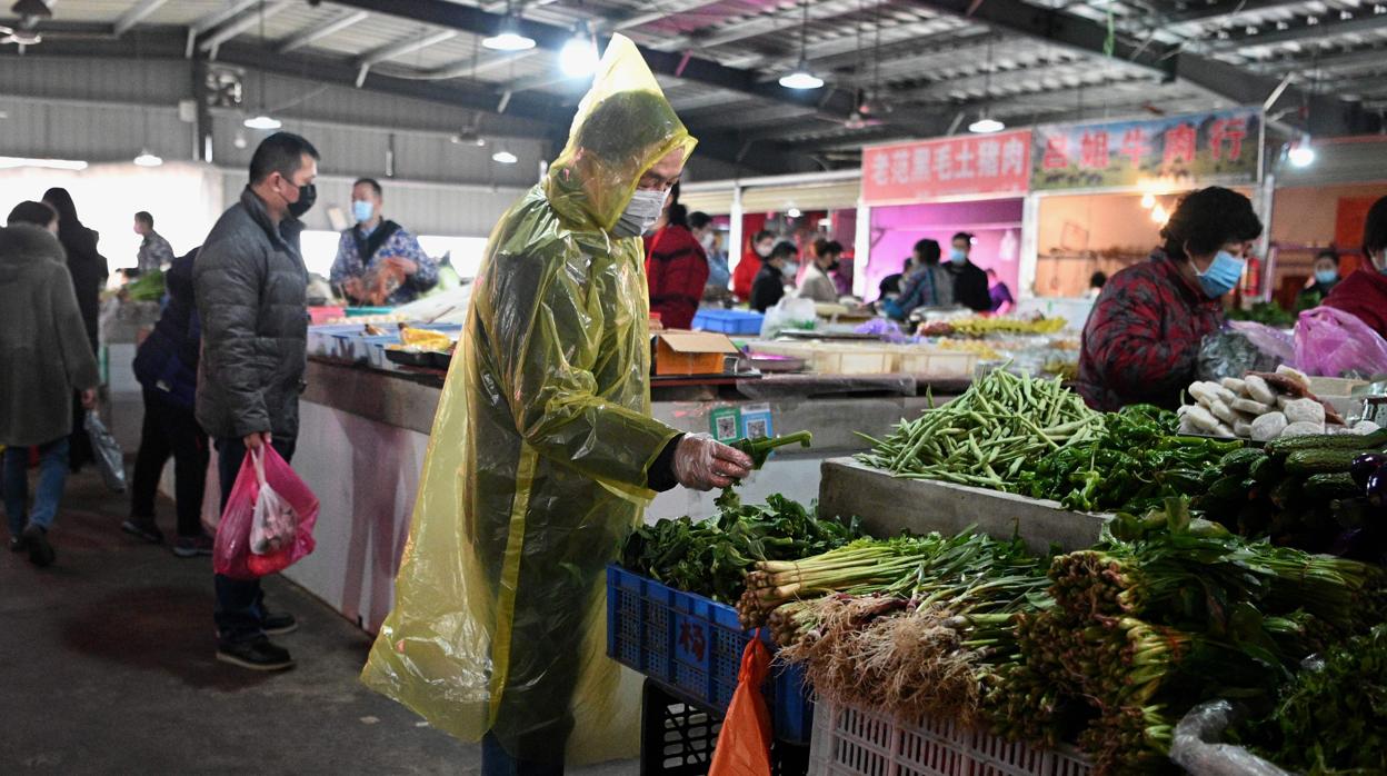 Mercado en una ciudad del centro de China