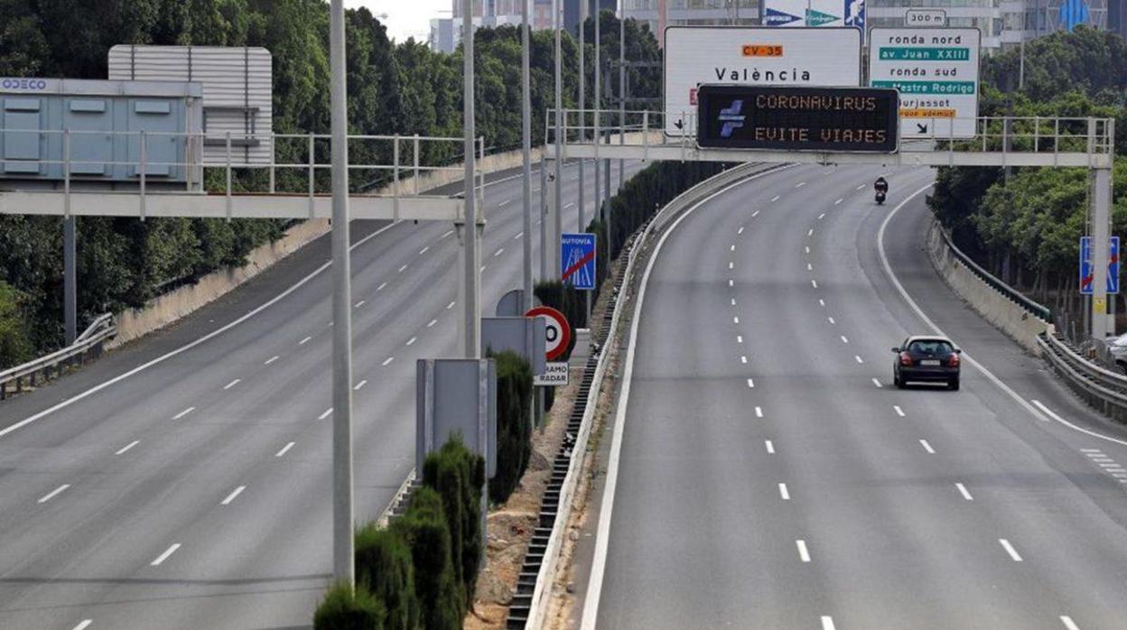 Carreteras casi vacías durante el confinamiento en nuestro país
