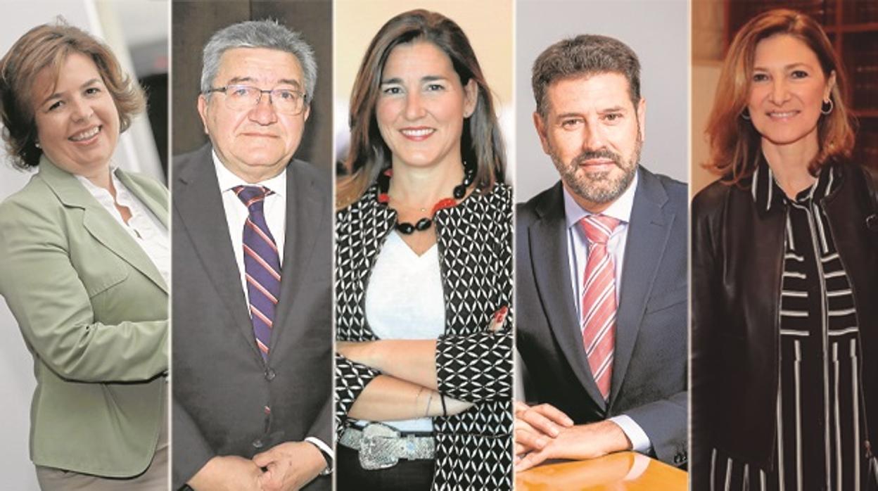 Rosa Madrid (CBRE), Juan Aguilera (Gaesco), María Monasterio (Acciona), Pedro Soria (Tinsa) y Alicia Martínez (Junta de Andalucía