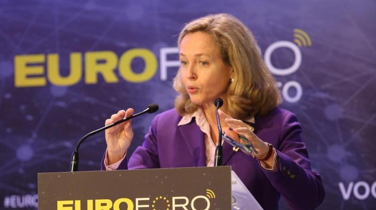 La ministra de Economía, Nadia Calviño, durante el Euroforo de Vocento