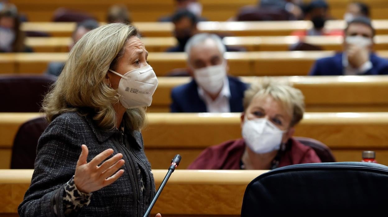 Nadia Calviño, ayer en el Senado