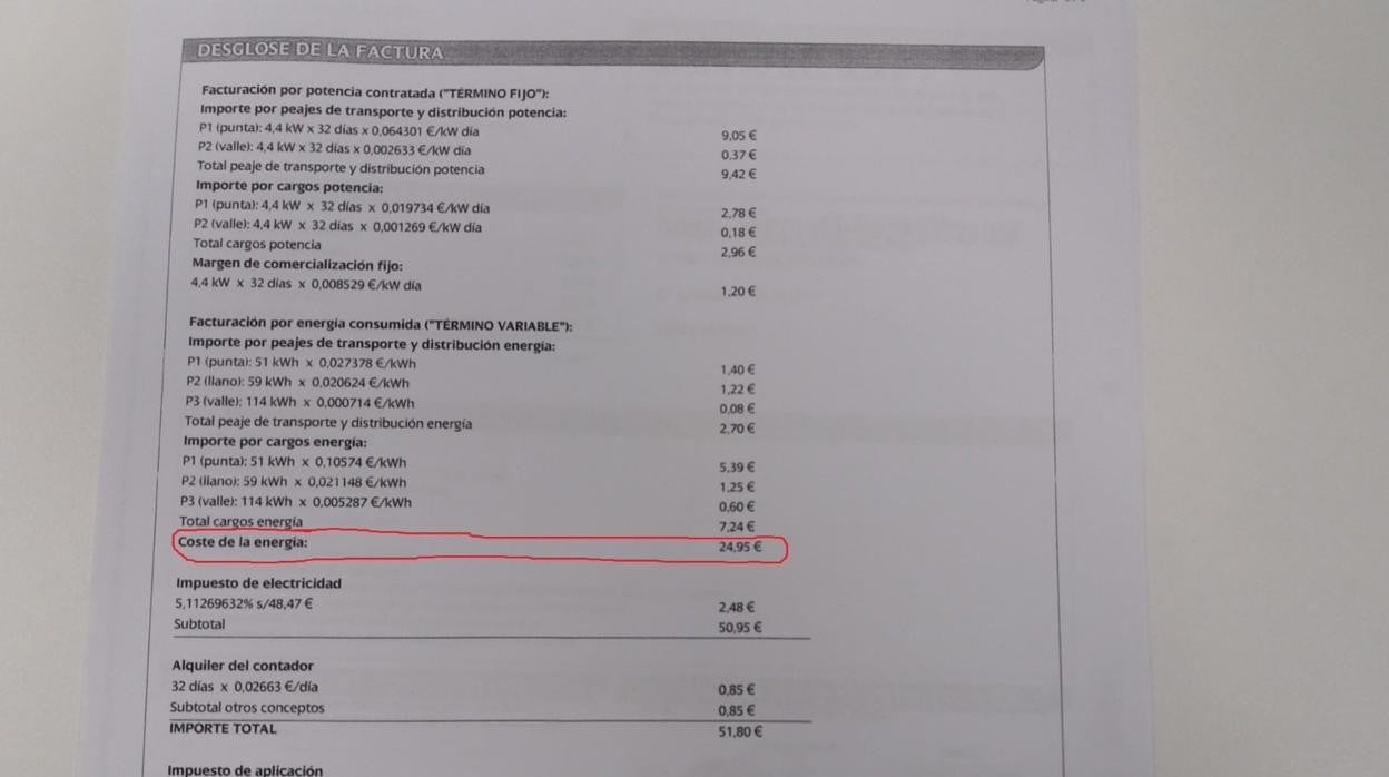 La factura de la luz oculta los precios que se aplican y obliga al cliente a fiarse de la compañía
