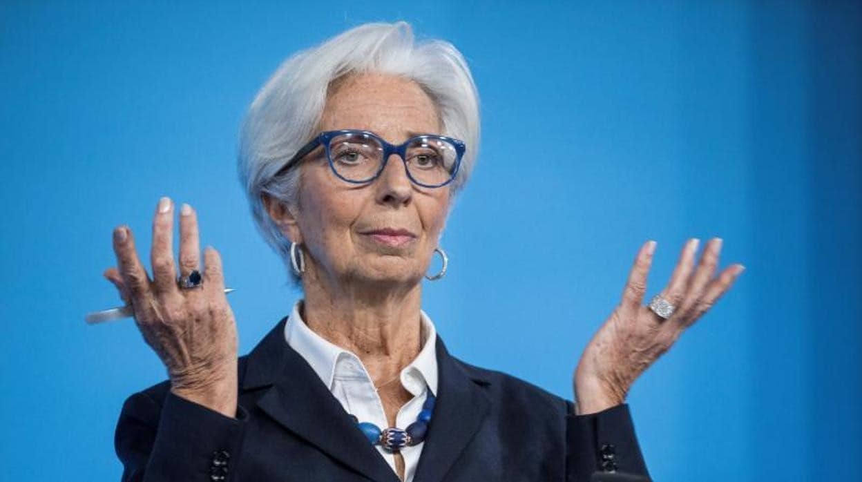 Christine Lagarde durante la conferencia de prensa posterior a la reunión del BCE de enero