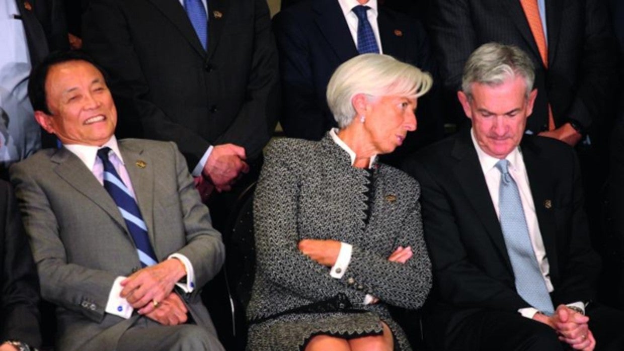 Christine Lagarde, presidenta del BCE, y Jerome Powell, su homólogo en la Reserva Federal