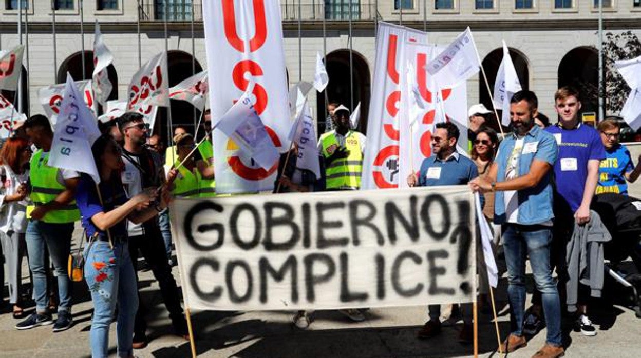 Protesta sindical en Nuevos Ministerios