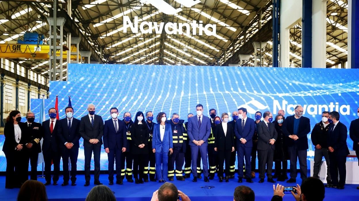 La presidenta de la SEPI, la ministra Montero, el presidente Sánchez y la ministra Díaz, en un reciente acto