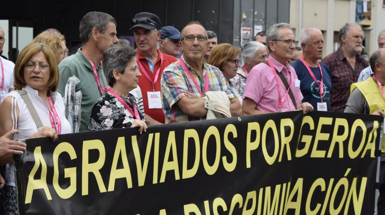 Protesta de afectados por Geroa