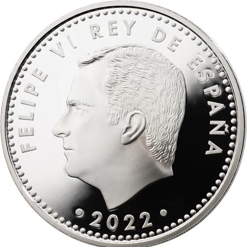 Anverso de la nueva moneda de 10 euros con el rostro del Rey Felipe VI