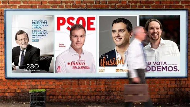 Carteles electorales repartidos por España