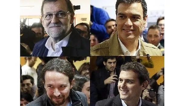 Los candidatos de los cuatro grandes partidos de España