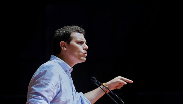 Albert Rivera, durante su acto de hoy en Barcelona