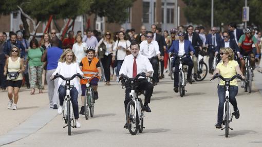 Rajoy, Cifuentes y Aguirre se subieron a la bicicleta en 2015