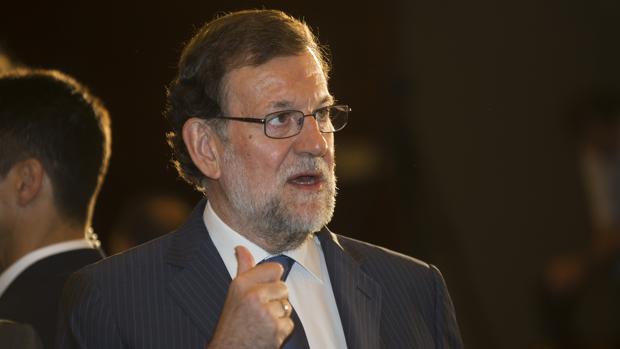Mariano Rajoy durante una conferencia en Barcelona