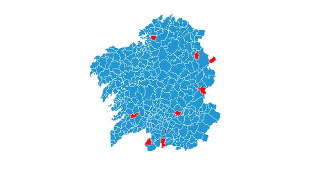 Resultados por municipios en las elecciones de Galicia 2016