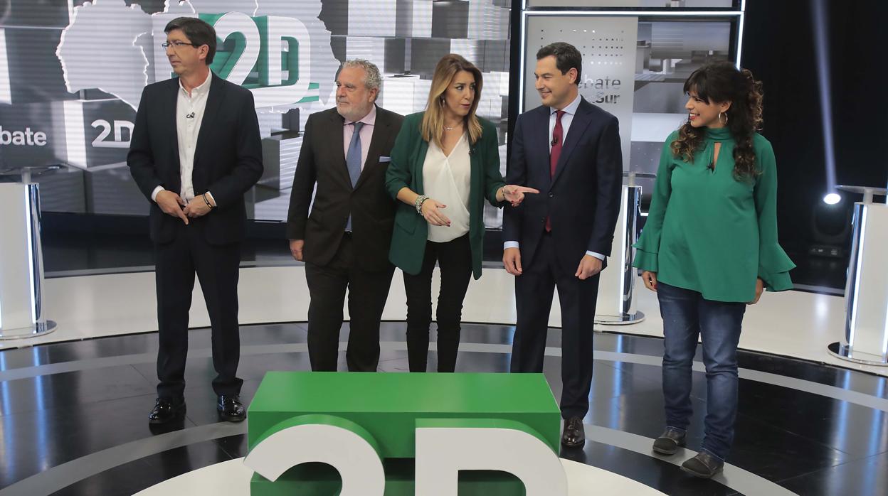 Los candidatos a la presidencia de la Junta en Canal Sur para el primer debate electoral