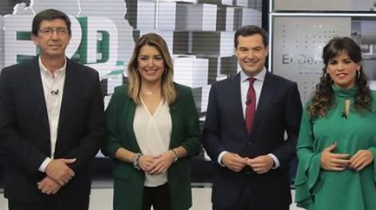 Los candidatos a la presidencia de la Junta en Canal Sur para el primer debate electoral