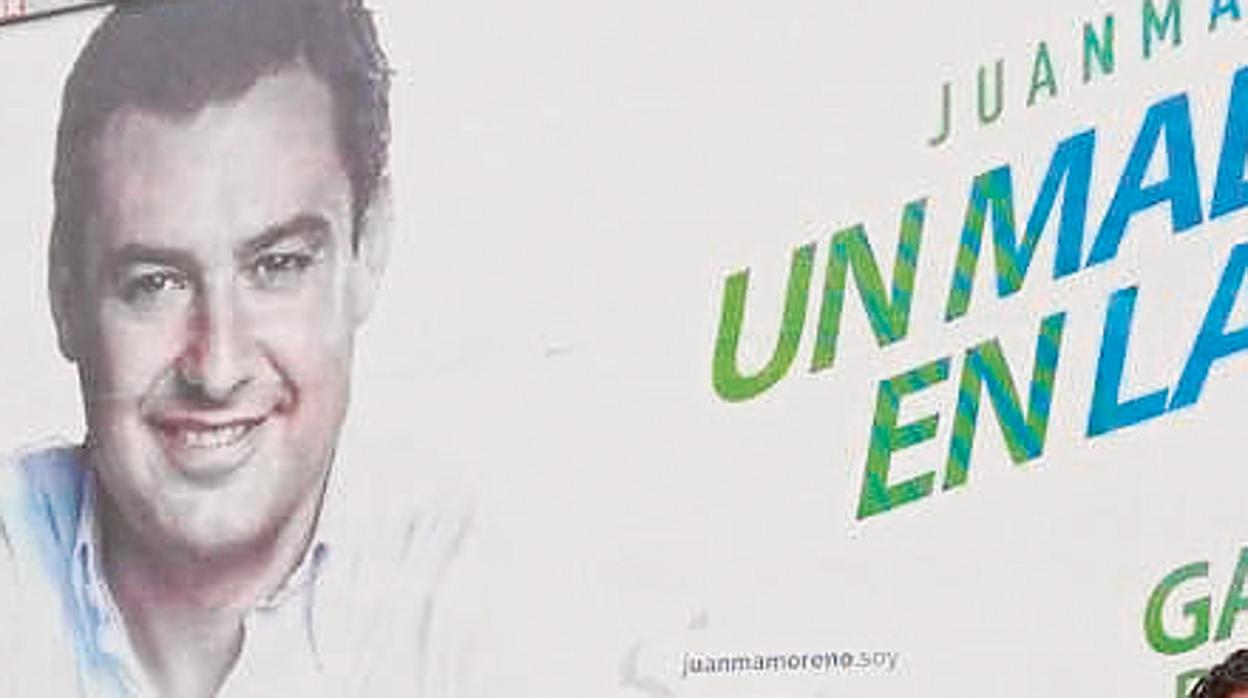 Cartel de la campaña del Partido Popular para su candidato Juanma Moreno en Málaga