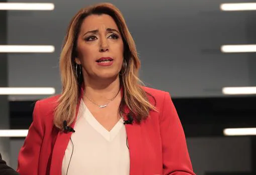 Susana Díaz, durante el debate electoral