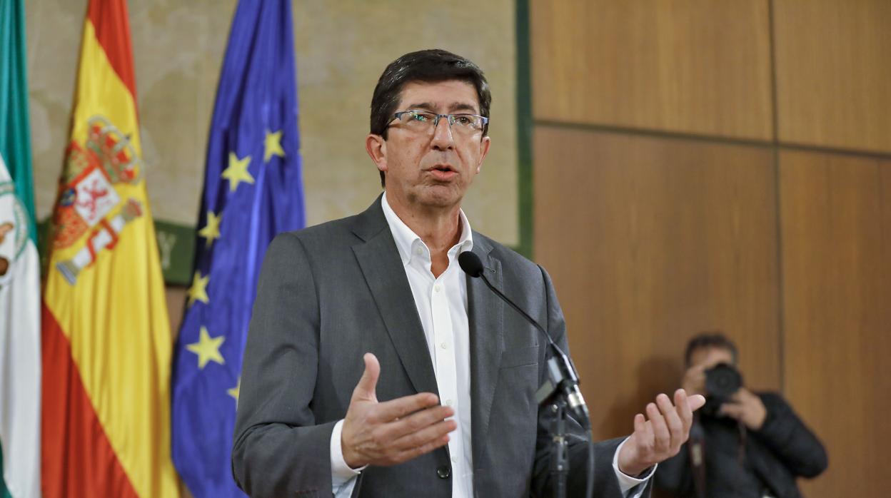 Juan Marín en su última comparecencia en el Parlamento de Andalucía