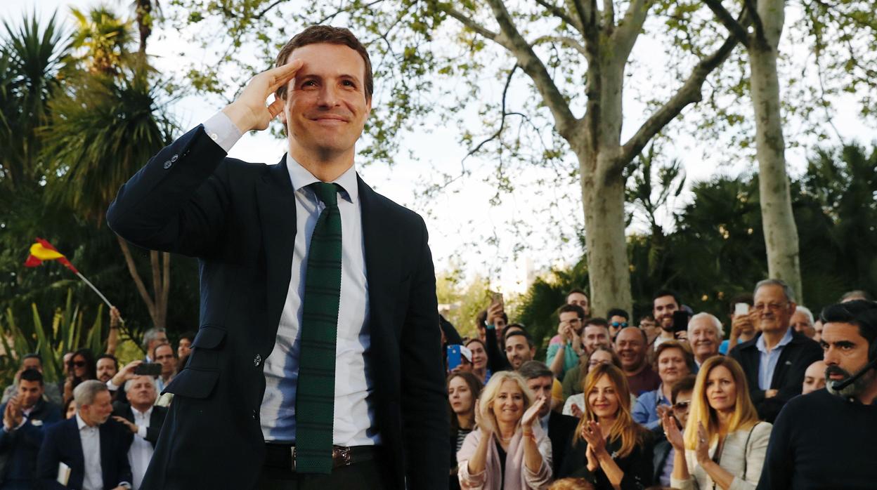 Pablo Casado, ayer en Madrid