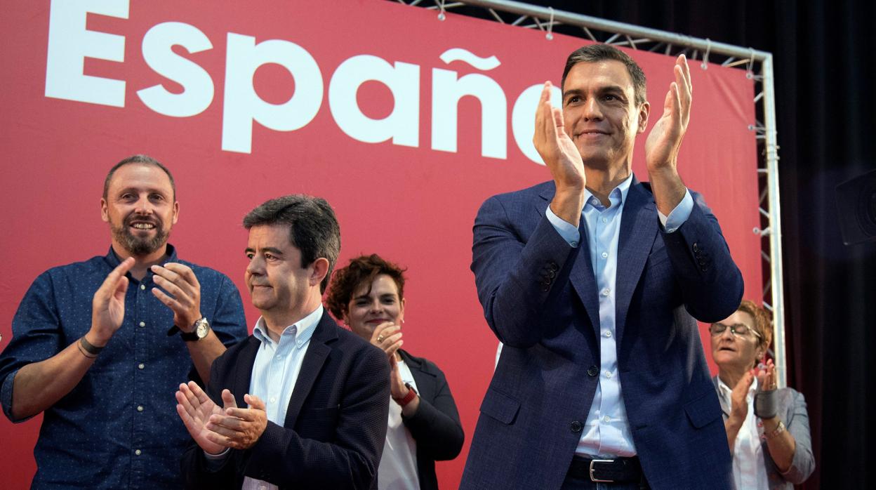 El presidente del Gobierno en funciones, Pedro Sánchez, ayer en Huesca