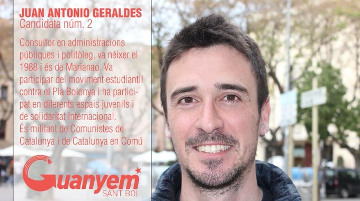 Cartel electoral de la candidatura que encabezó Geraldes como número 2 en Sant Boi