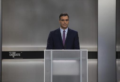 Pedro Sánchez, en los momentos previos al debate electoral