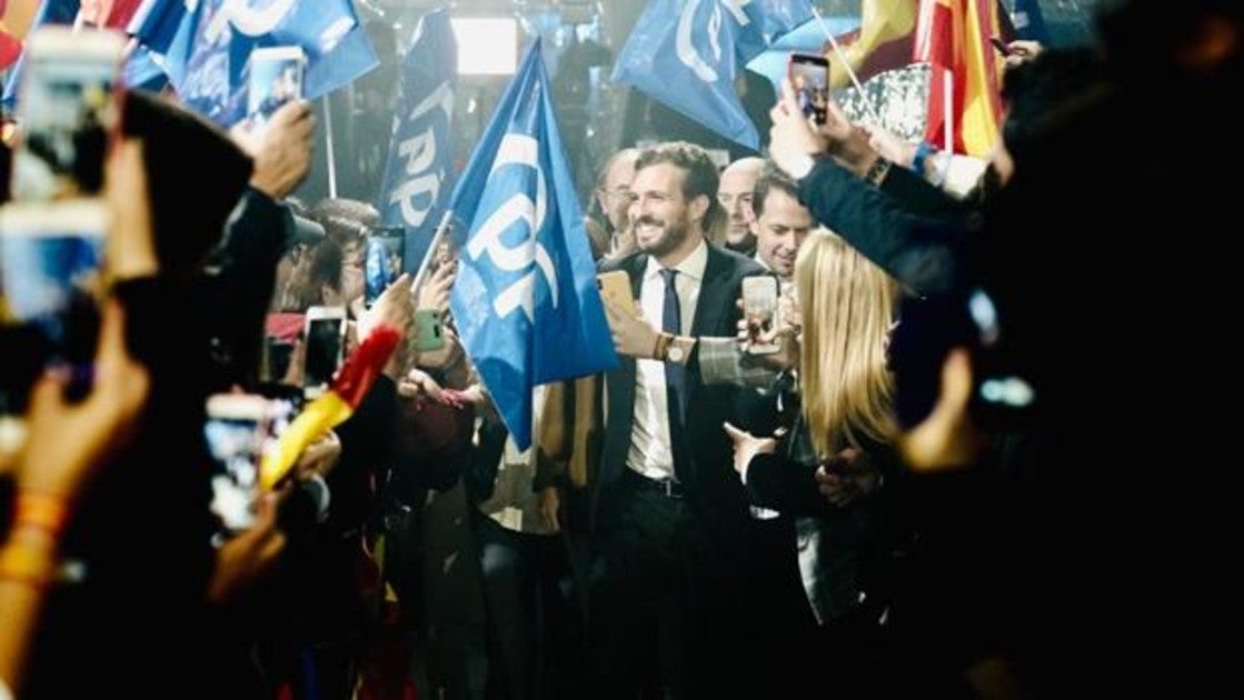 El presidente del PP, Pablo Casado, en el invernadero de las Ventas