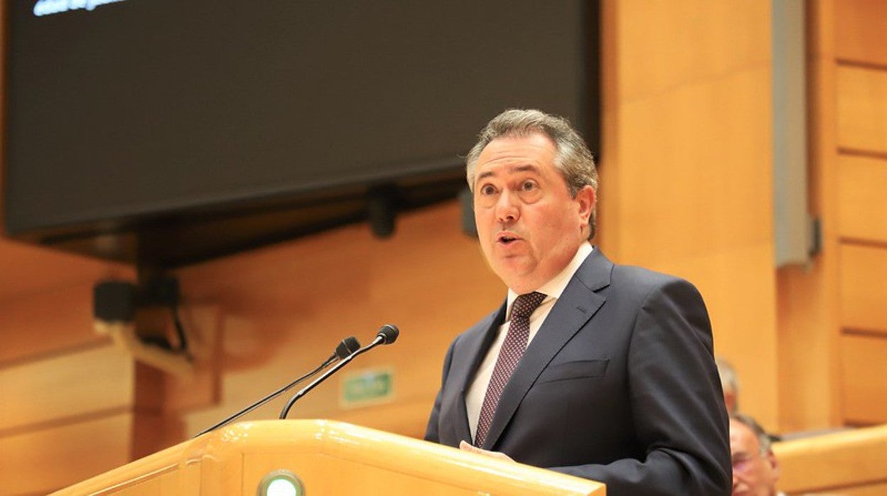 Juan Espadas en la tribuna del Senado