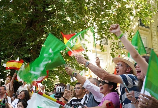 Simpatizantes de Vox este sábado en Granada