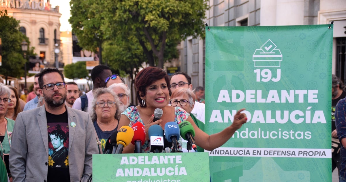 Teresa Rodríguez, en el acto de inicio de campaña en Jerez de la Frontera.