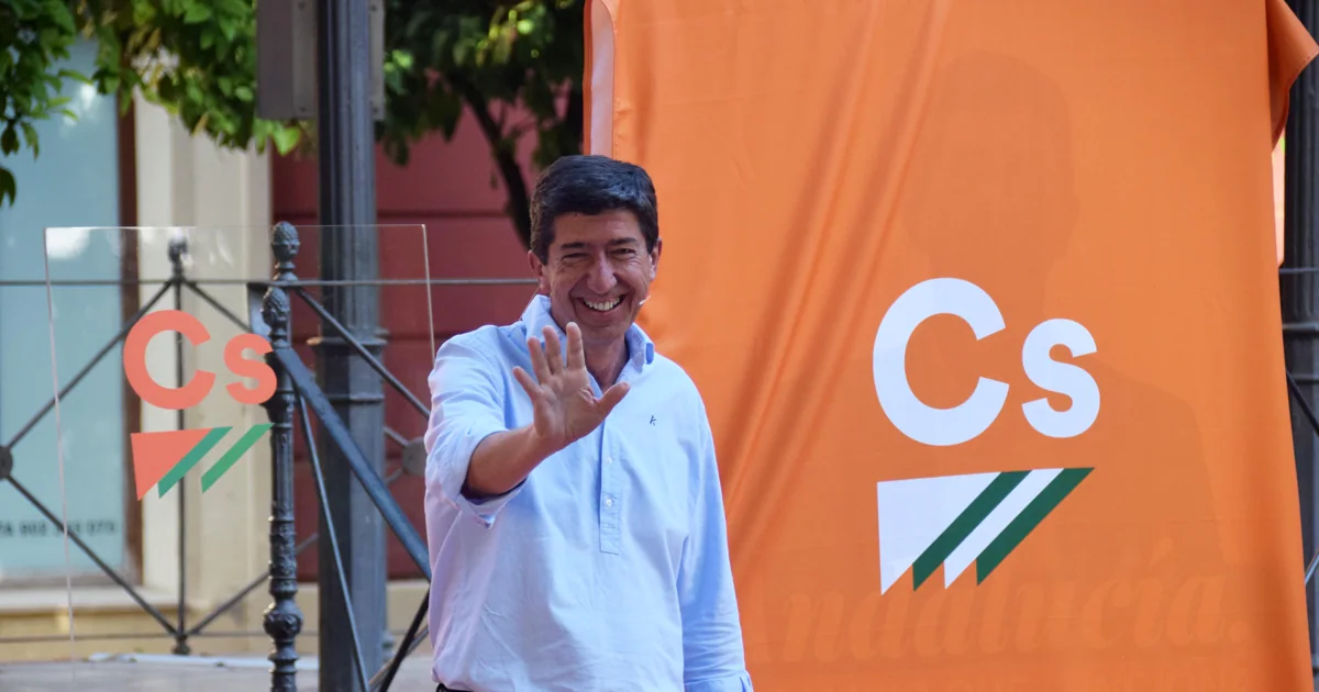Juan Marín, en el inicio de campaña de Ciudadanos en Jerez de la Frontera junto a Begoña Villacís