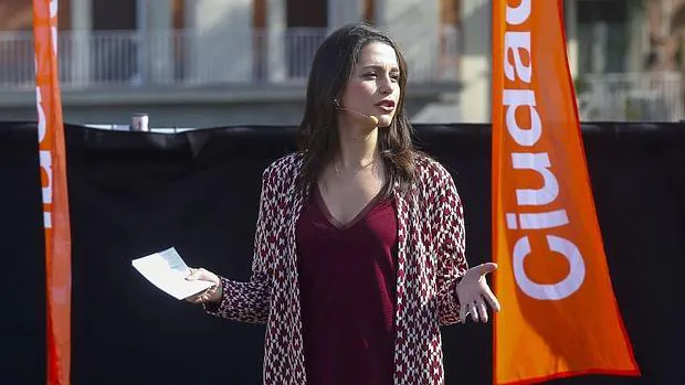 Inés Arrimadas, durante un acto de su partido en Madrid
