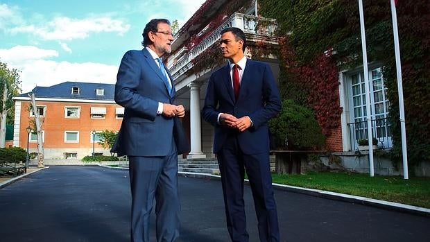 Rajoy y Sánchez el pasado miércoles en La Moncloa