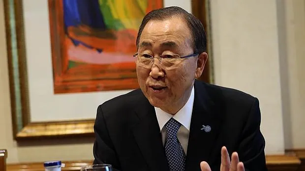 El secretario general de la ONU, Ban Ki-moon, durante su entrevista con ABC
