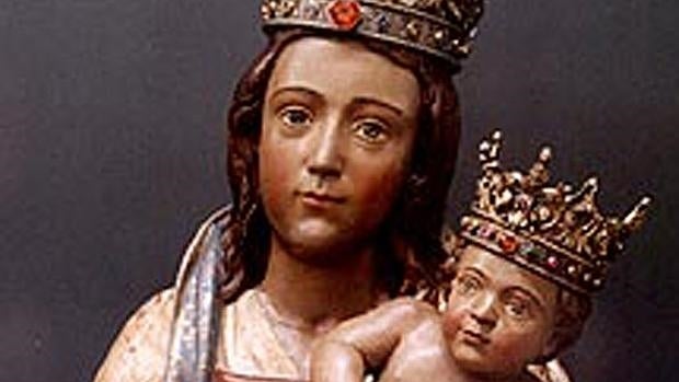 Figura Religiosa Della Virgen De La Almudena In Resina 15 Cm - Patrona Di Madrid - Arredo Sacro Con Confezione Regalo