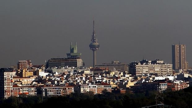 «Boina» de contaminación sobre Madrid, el pasado viernes