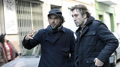 Iñárritu y Bardem, durante el rodaje de «Biutiful»