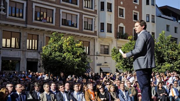 Imagen del mitin celebrado por Ciudadanos el pasado sábado en Valencia